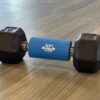 Blue Fat Grip on Dumbbell for Enhanced Grip Strength