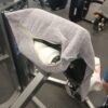 Gym Towel with Pocket Holding Water Bottle on Fitness Equipment